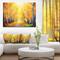 Designart - Yellow Autumn Trees in Sunray - Large Landscape Canvas Art Print